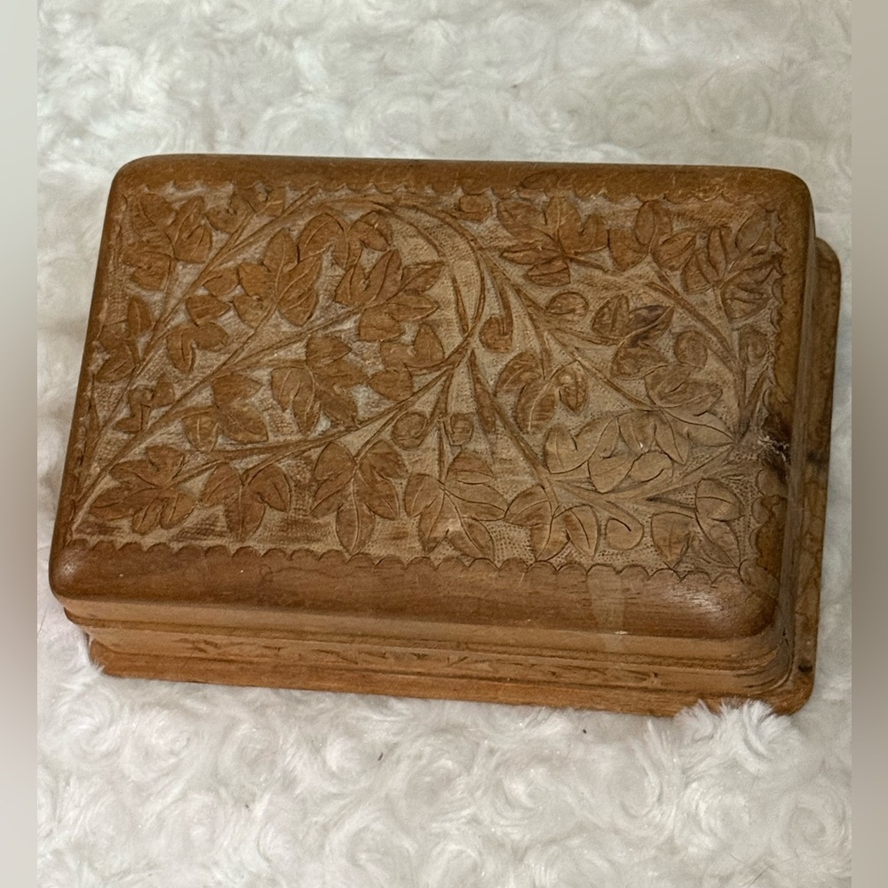 Carved Wooden Jewelry Box